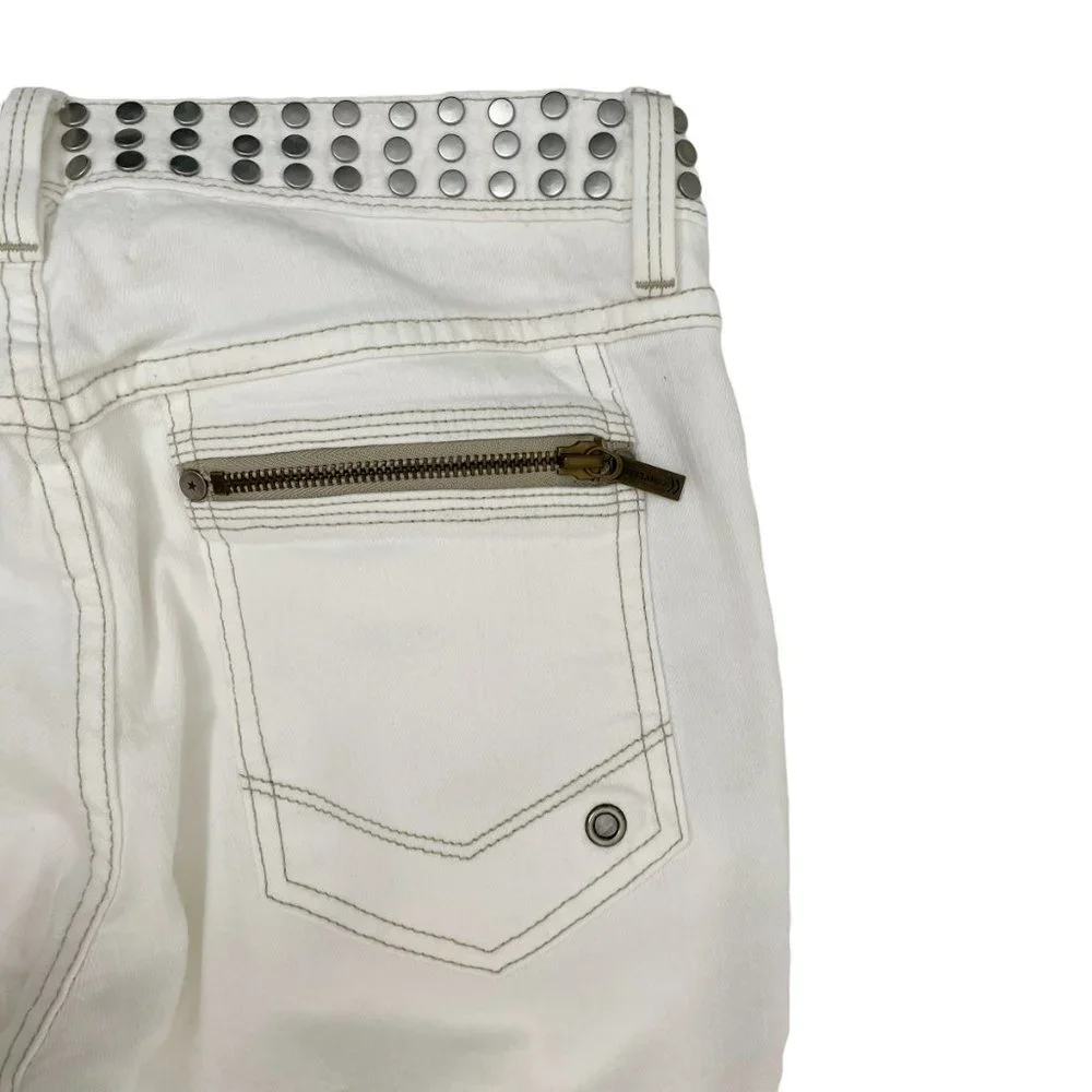 John Varvatos X Converse Men’s Chuck’s Skinny Leg Studded White Jeans 27x30”